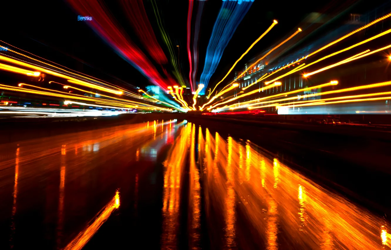 Photo wallpaper city, the city, movement, Night, excerpt, night, traffic, exposure