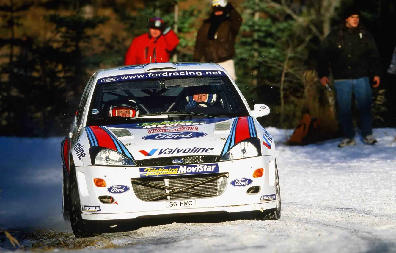 Photo wallpaper Ford, Focus, WRC, Snow, Rally, Monte Carlo, Colin McRae