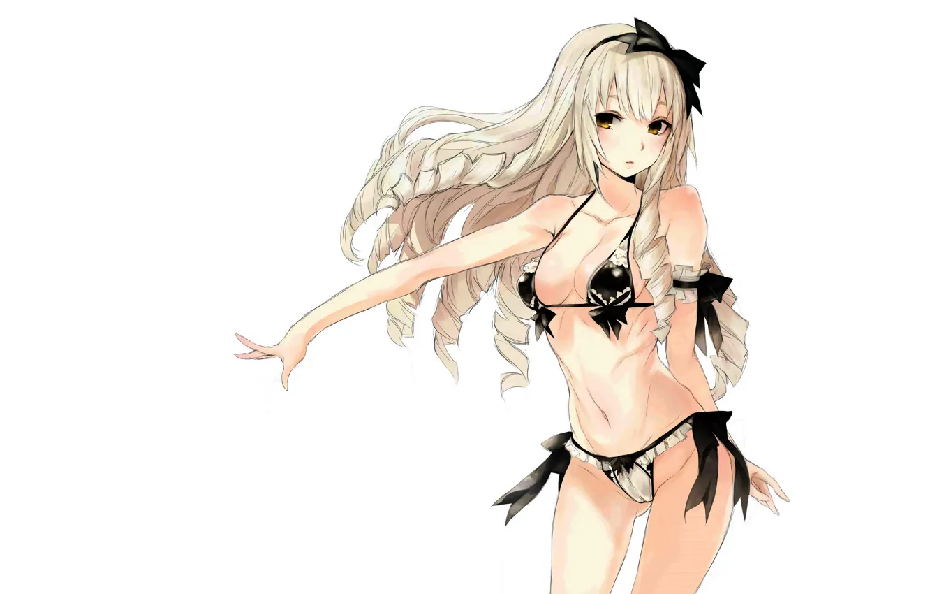 Photo wallpaper girl, sexy, lingerie, Cameltoe, bra, cleavage, panties, long hair