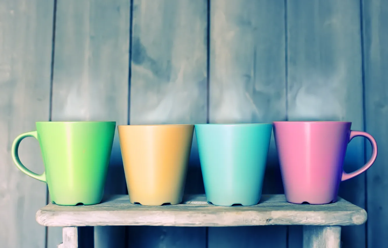 Photo wallpaper color, Cup, rainbow