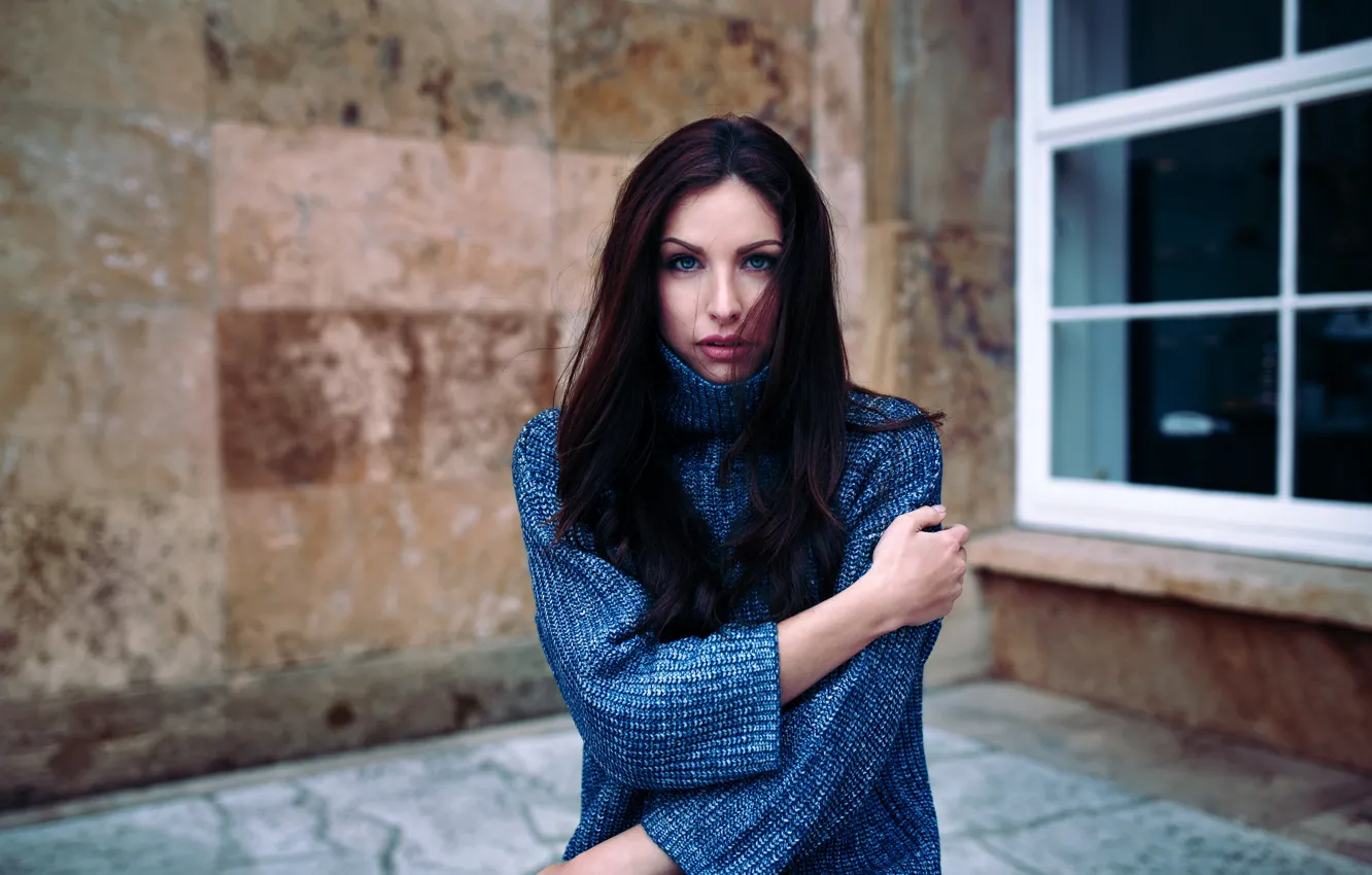 Photo wallpaper girl, portrait, sweater, Ines, Estelle