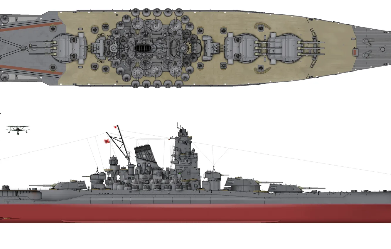 Photo wallpaper IJN, pacific war, Battleship Yamato