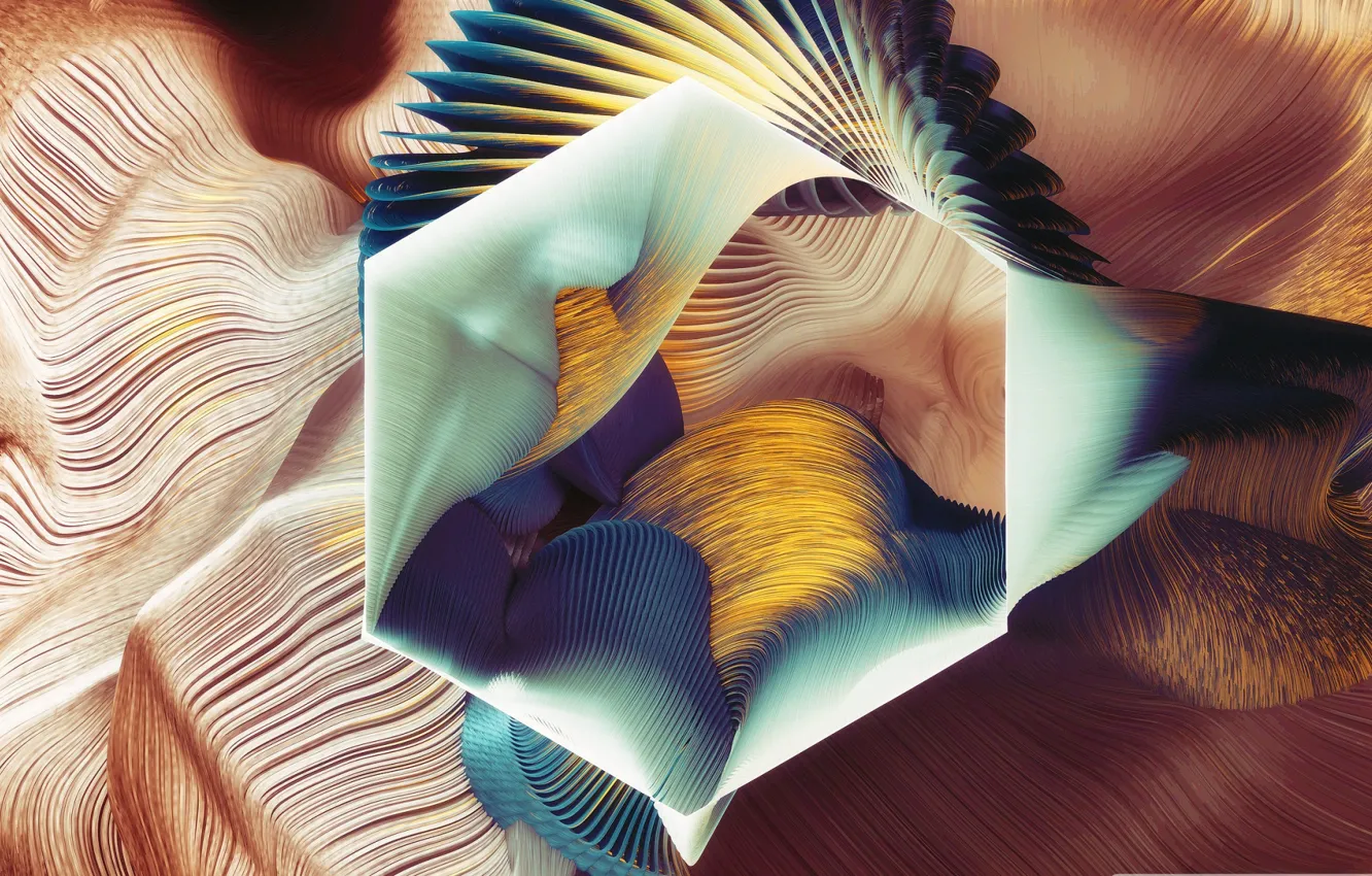 Photo wallpaper line, pattern, paint, figure, hexagon, the volume