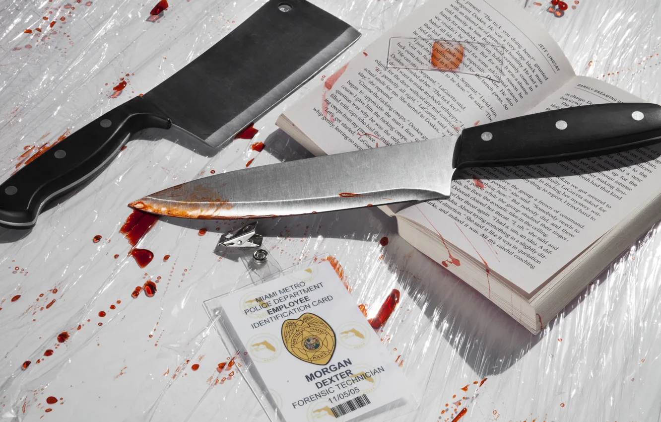 Photo wallpaper knife, book, Dormant demon Dexter