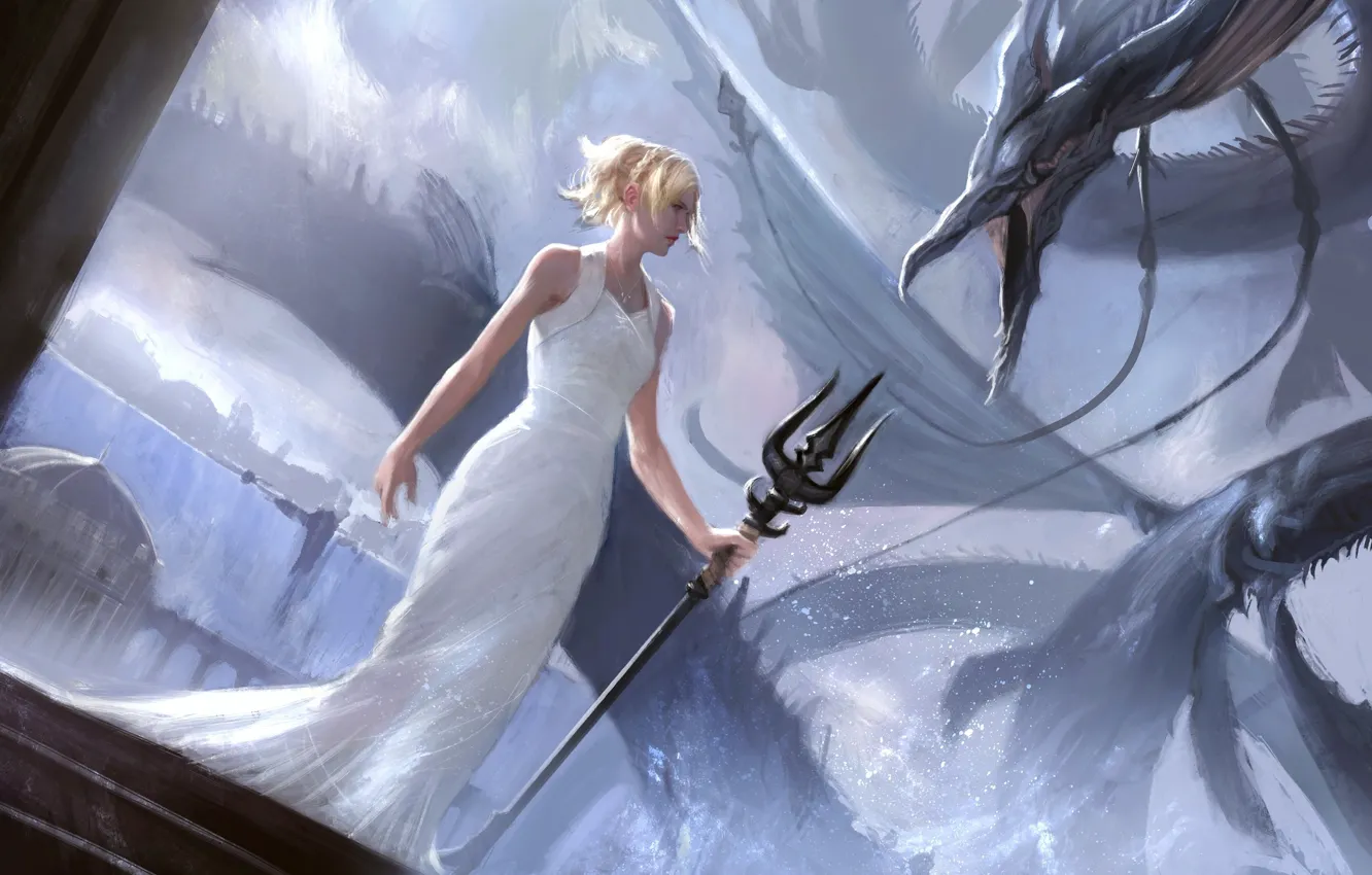 Photo wallpaper girl, dragon, Final Fantasy XV