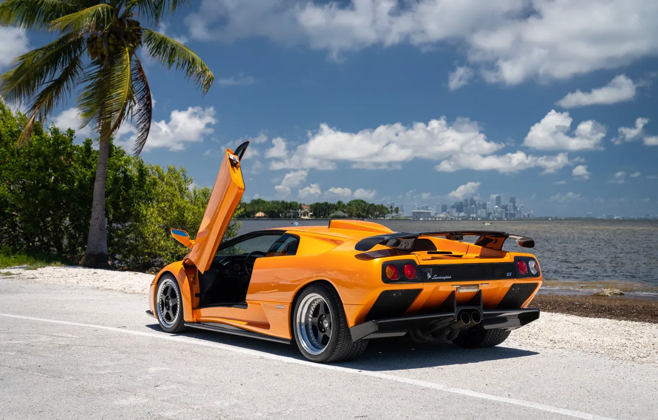 Photo wallpaper orange, Lamborghini, Lambo, Diablo, The Lamborghini Diablo GT