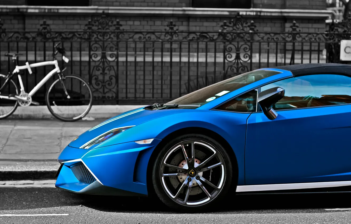 Photo wallpaper Lamborghini, gallardo, blue, LP570-4, matte, performante