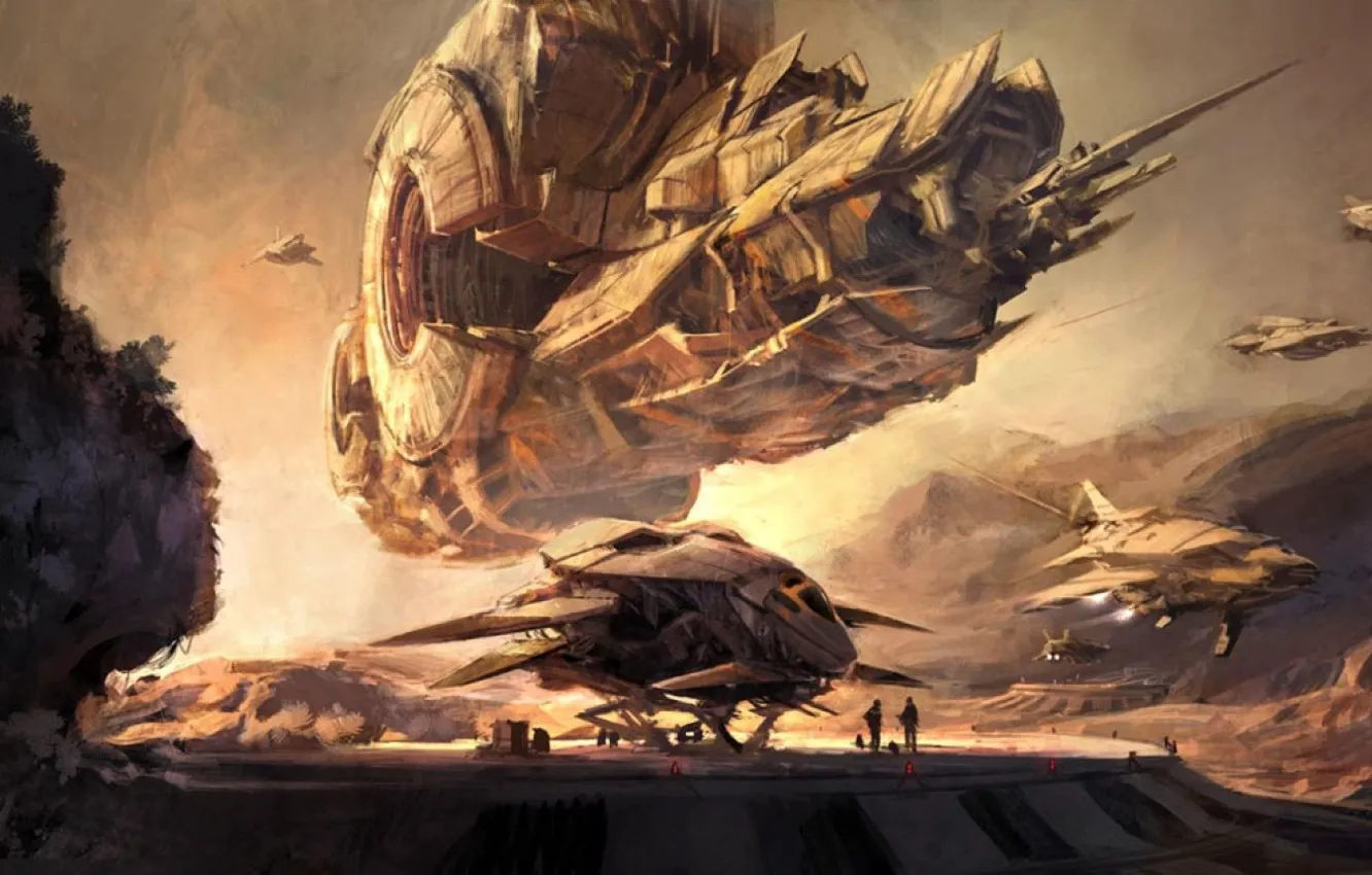 Photo wallpaper ship, art, Blizzard, the rise, Project titan