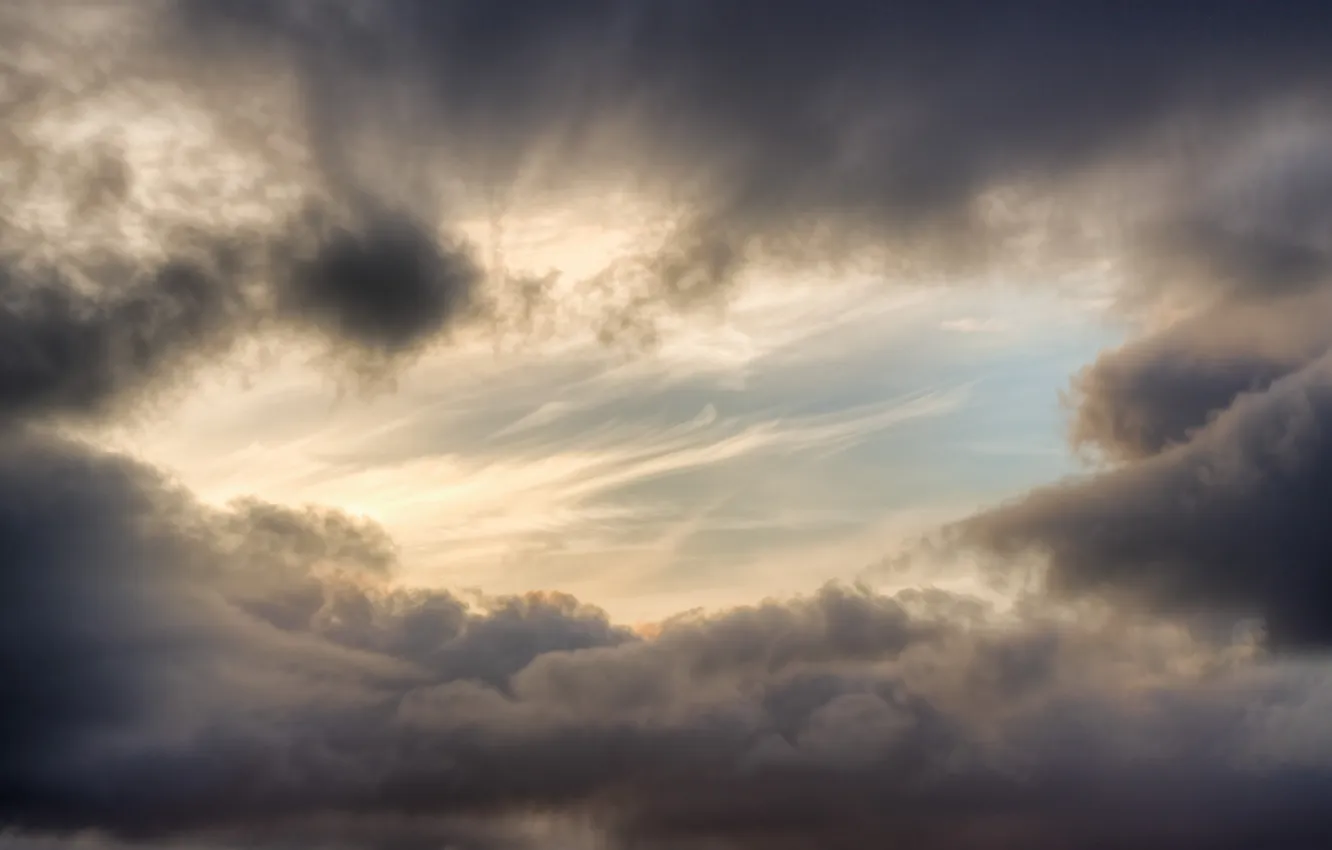 Photo wallpaper the sky, clouds, clouds
