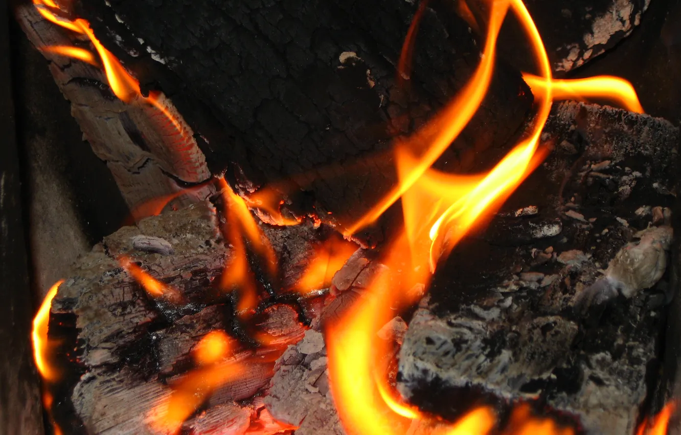 Photo wallpaper fire, the fire, wood