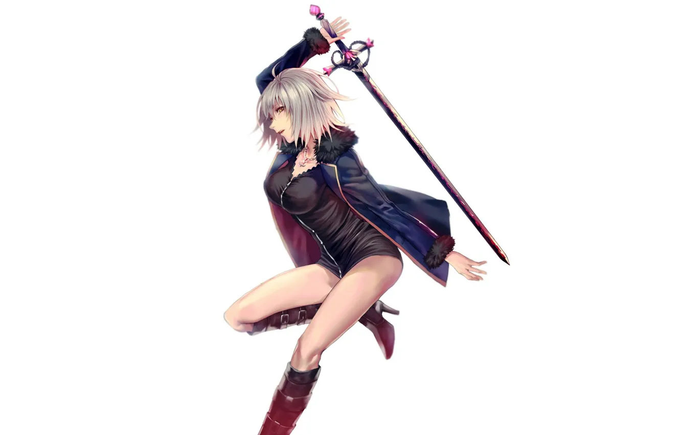 Photo wallpaper girl, sword, Fate/Grand Order, Joan Age, Redapple999, Joan of Arc Fate/Apocrypha