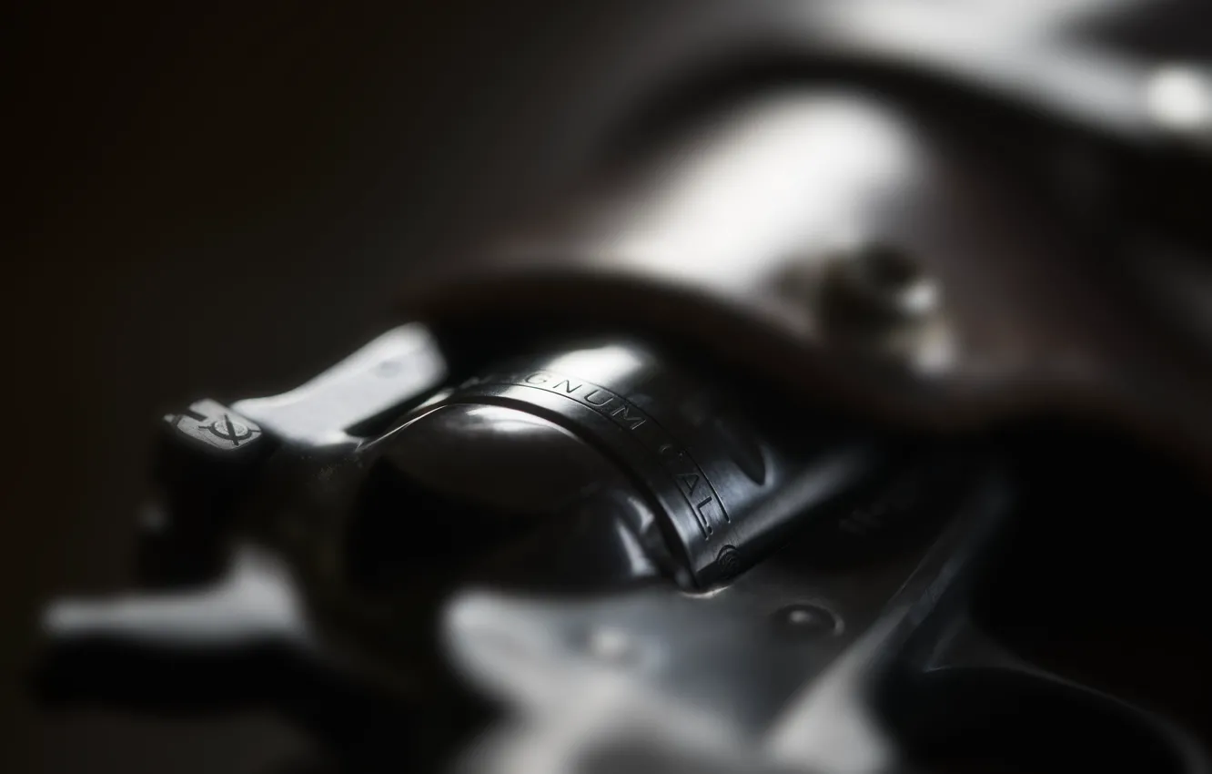 Photo wallpaper macro, weapons, revolver