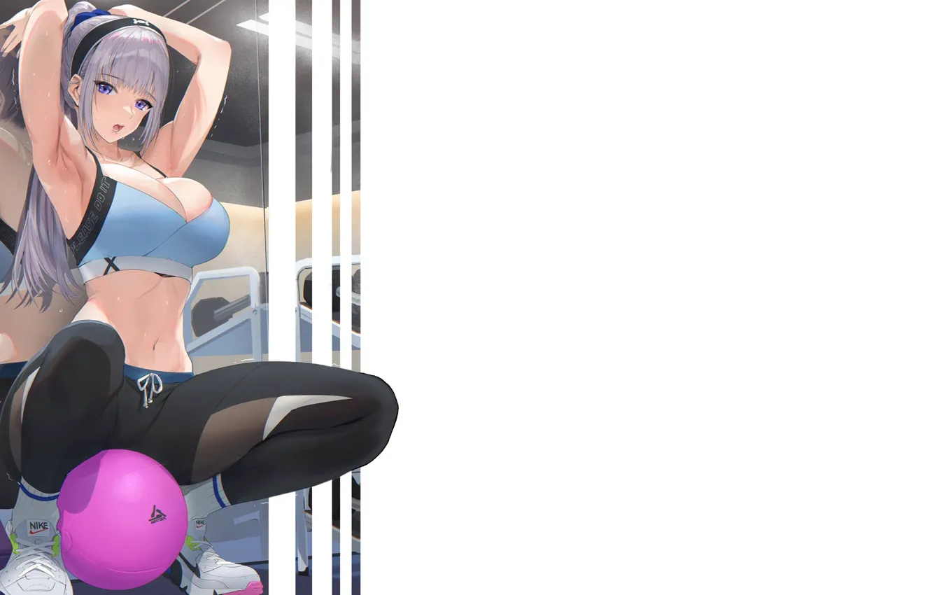 Photo wallpaper girl, hot, sexy, wet, boobs, sexy girl, anime, pretty