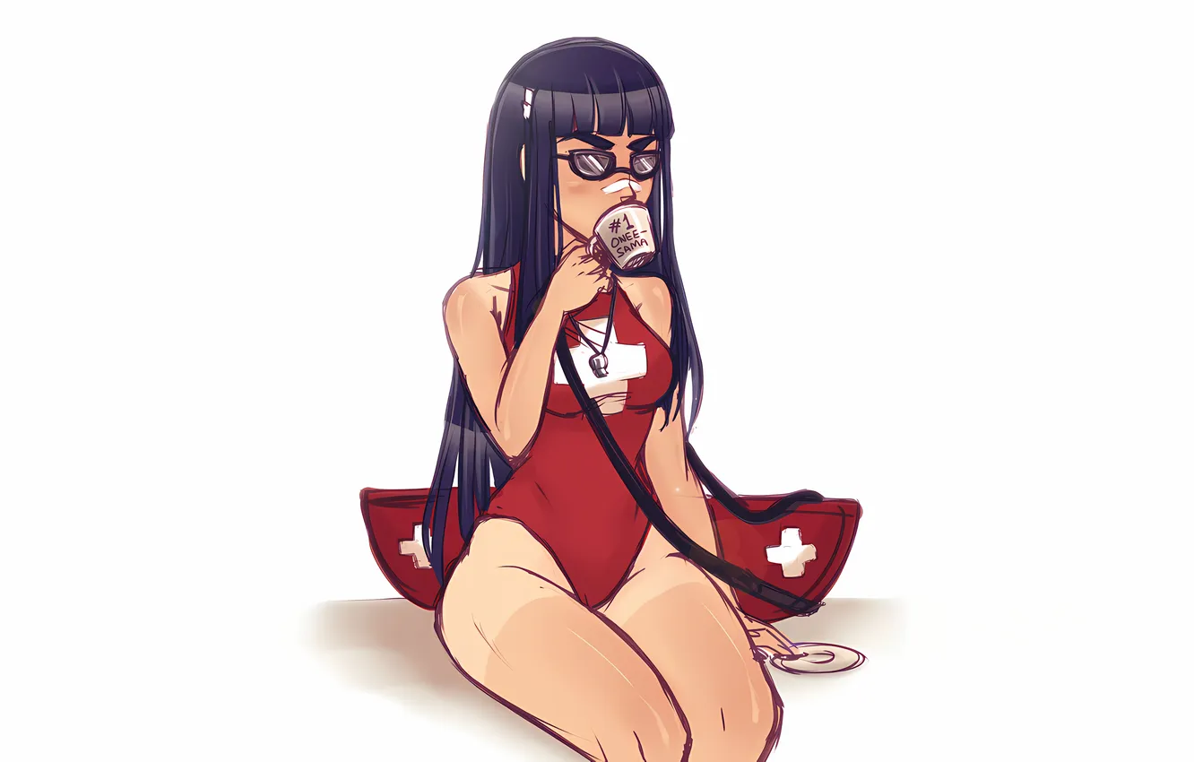 Photo wallpaper girl, sexy, long hair, boobs, sexy girl, anime, beautiful, pretty