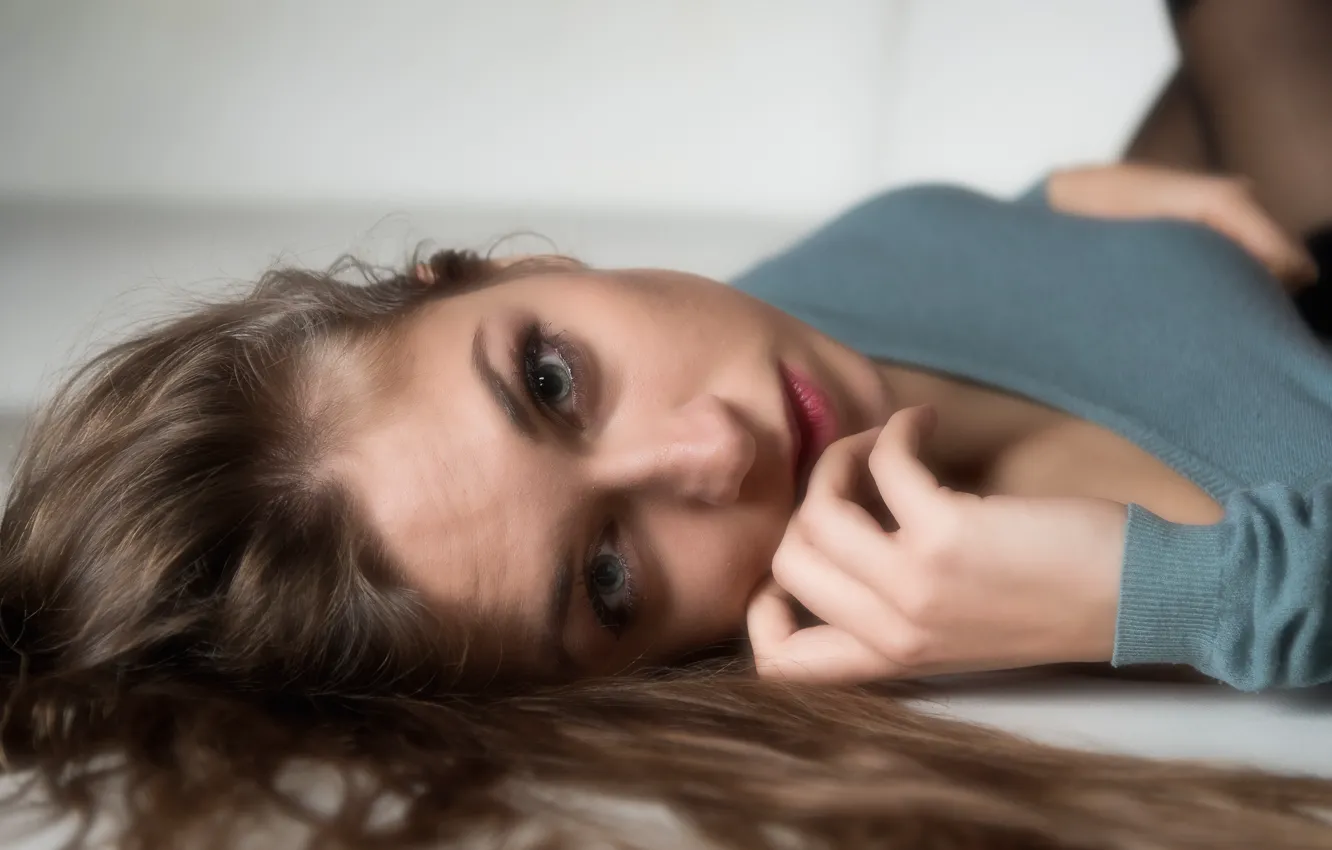 Photo wallpaper Anna, model, eyes, hair, look
