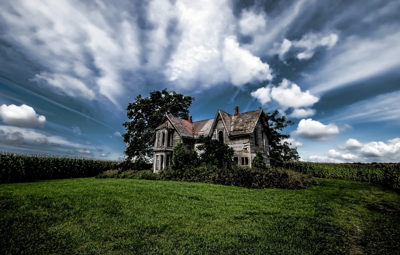 Photo wallpaper sky, Abandoned Farmhouse, Dilapidated Drama, Talbot Trail