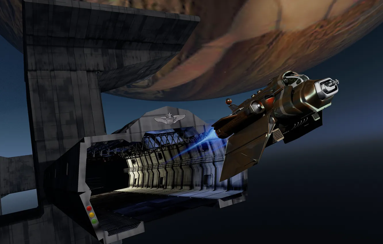 Photo wallpaper space, ship, the tunnel, interceptor, camera