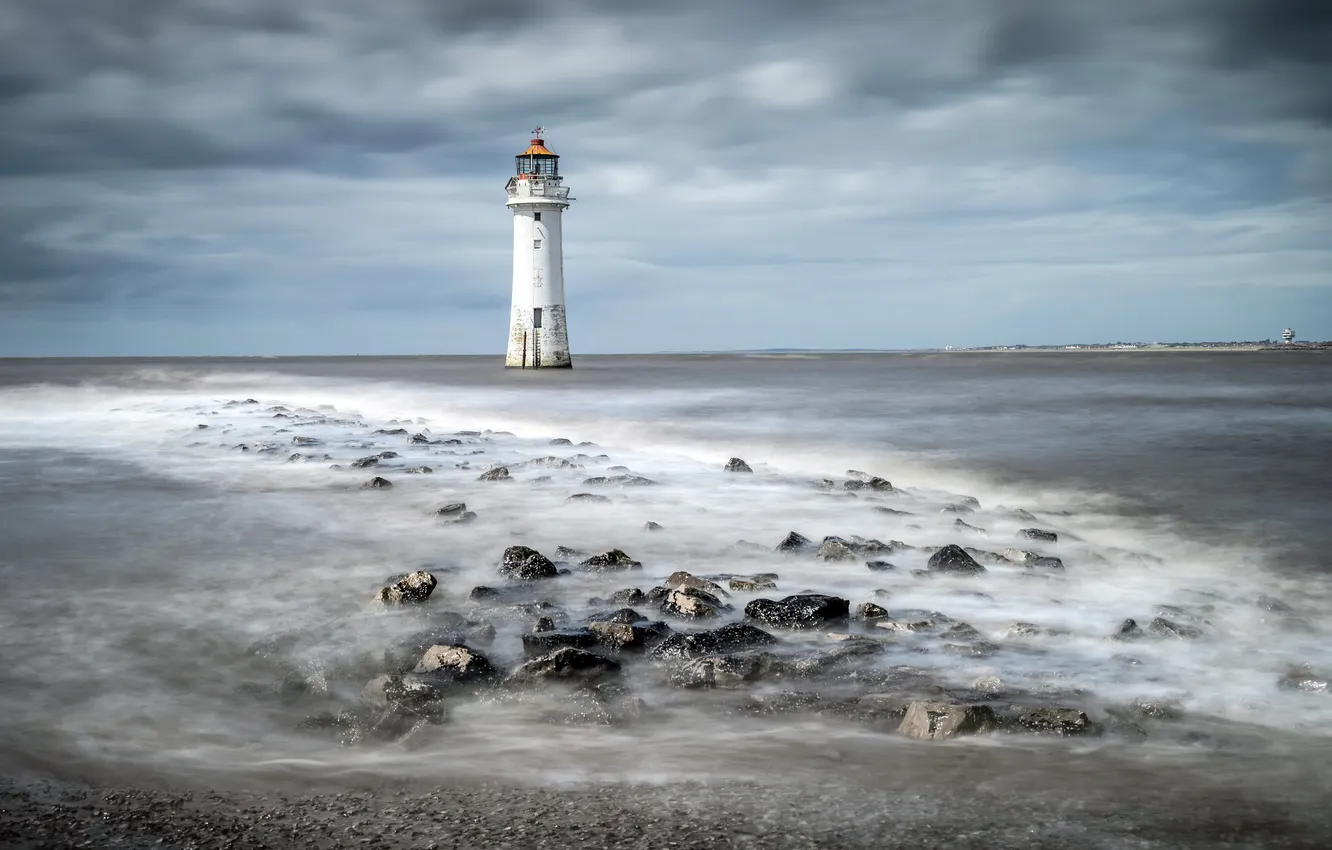 Photo wallpaper England, lighthouse, New Brighton