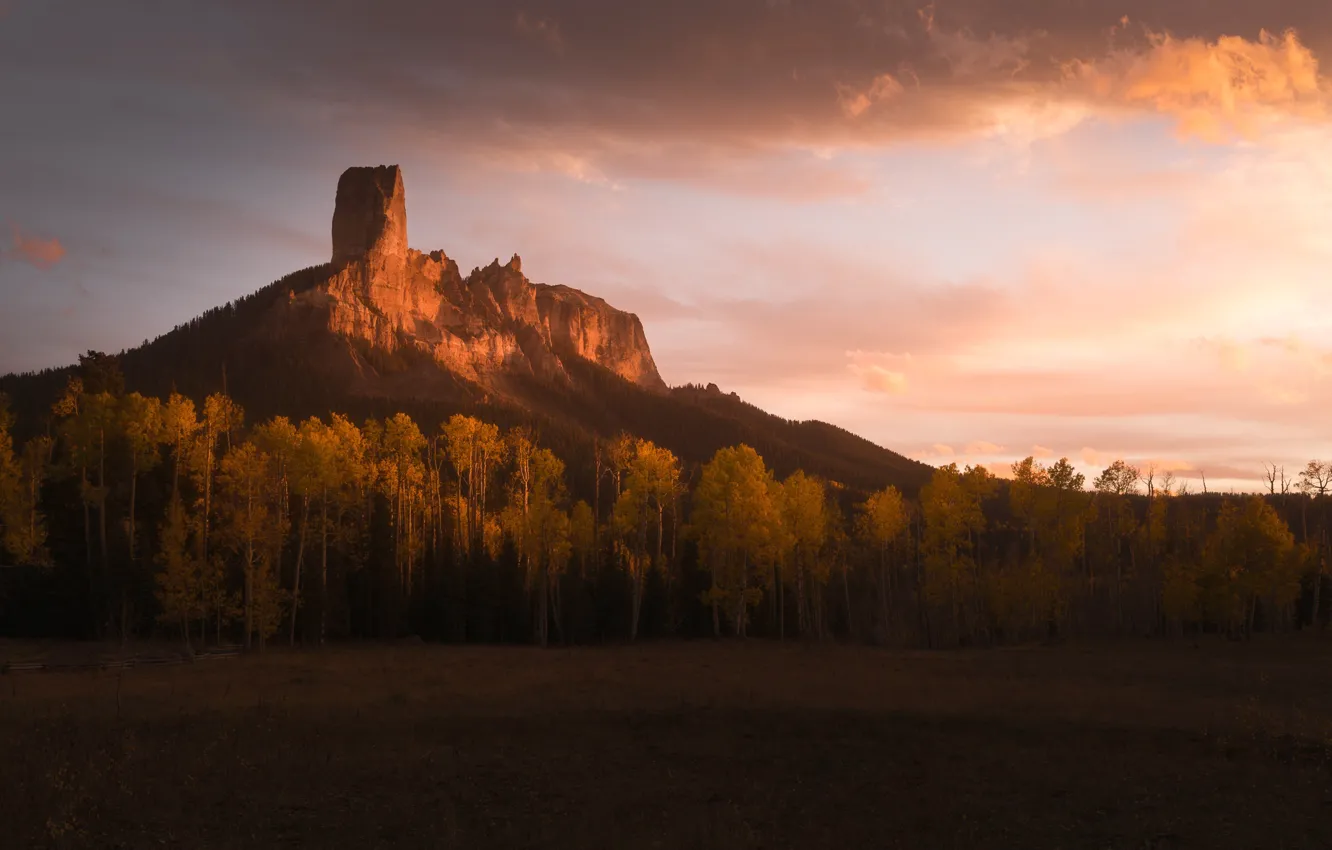 Photo wallpaper autumn, light, mountains, nature, rocks