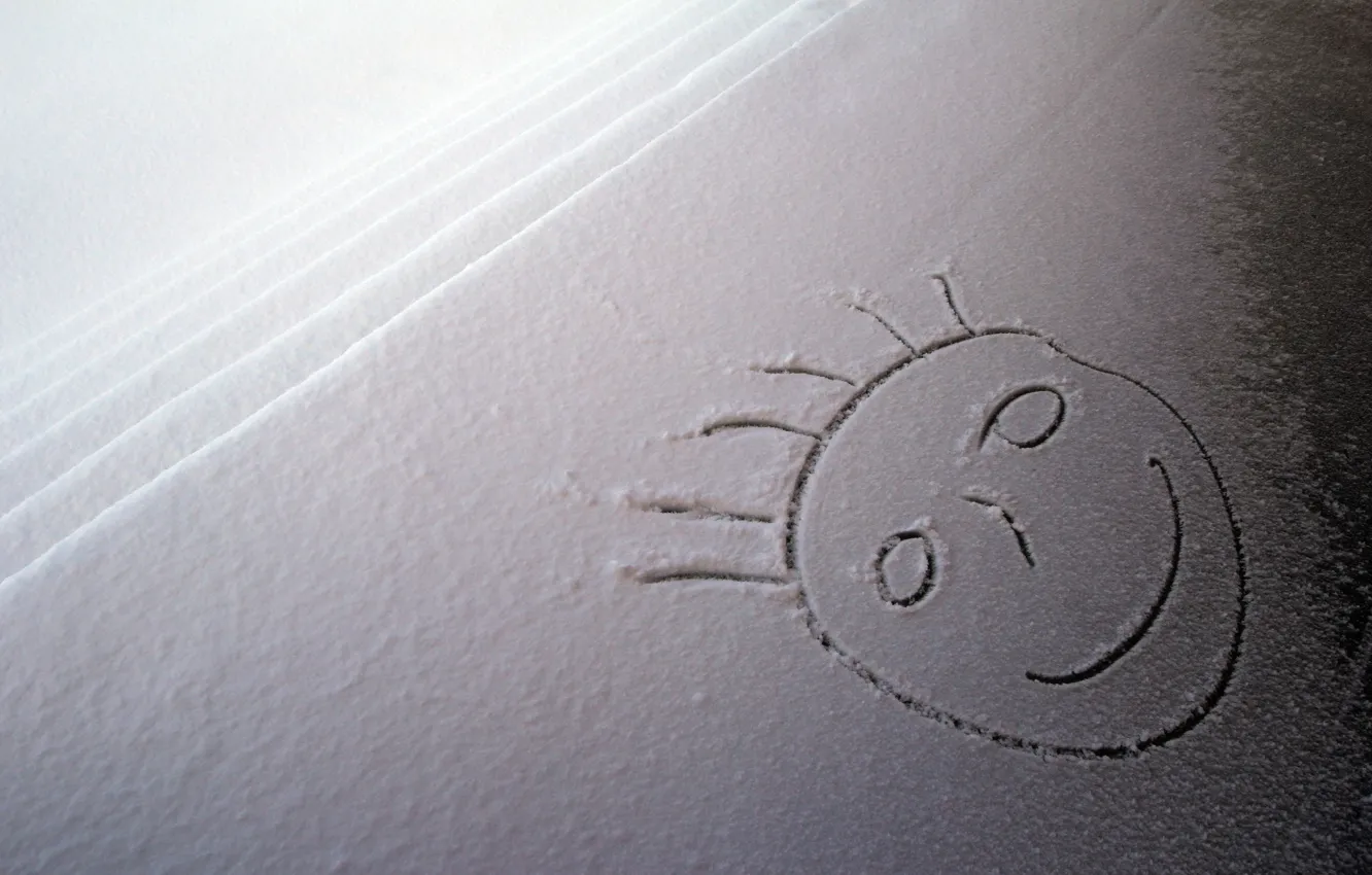 Photo wallpaper snow, figure, minimalism