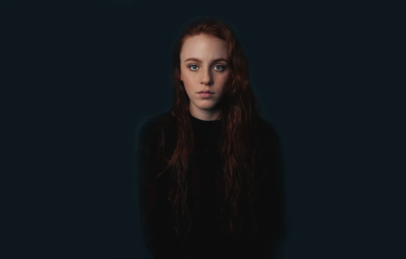 Photo wallpaper background, portrait, redhead