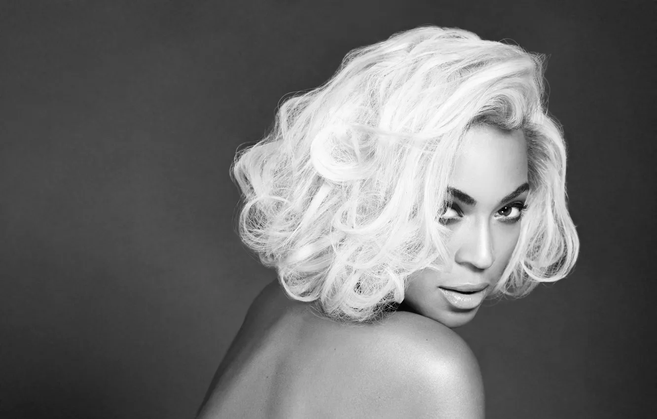 Photo wallpaper portrait, black and white, singer, beyonce