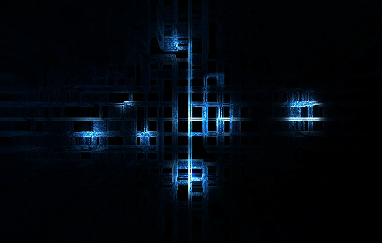 Photo wallpaper line, blue, Inside the CPU