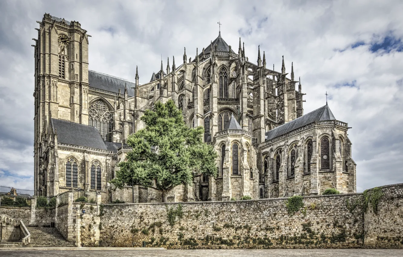 Photo wallpaper France, Cathedral, Le Mans