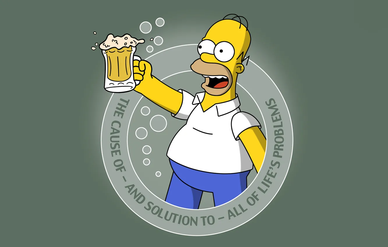 Photo wallpaper beer, the simpsons, simpsons, Homer, homer, beer, Cartoon