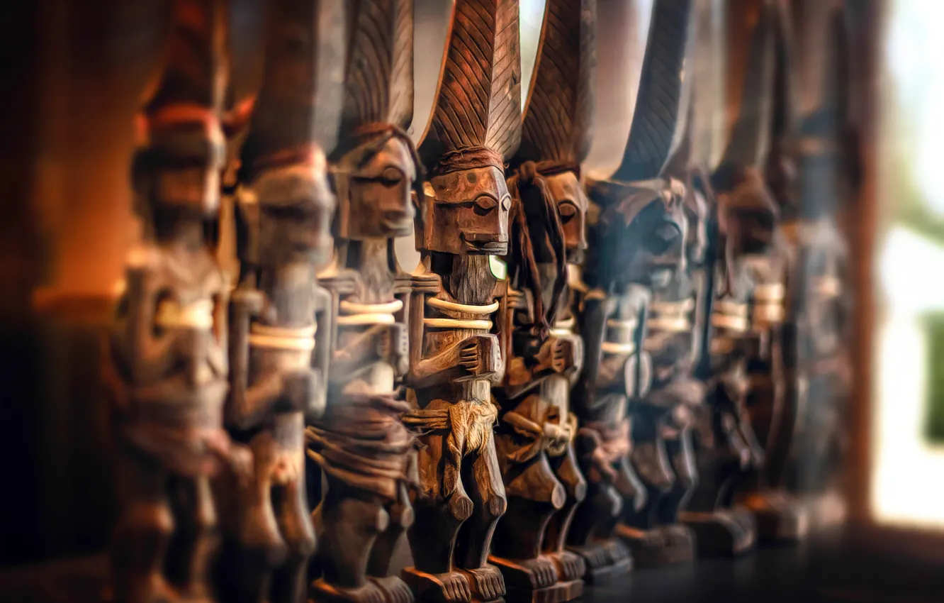 Photo wallpaper trees, treatment, Museum, figures, thread, Rietberg