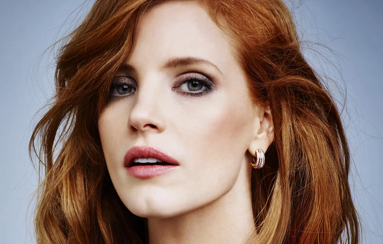 Photo wallpaper look, pose, portrait, makeup, actress, hair, Jessica Chastain, Jessica Chastain