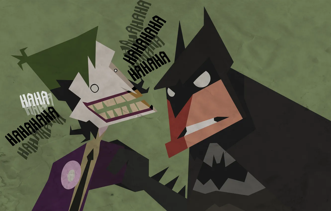 Photo wallpaper batman, Batman, Joker, figure, laughter