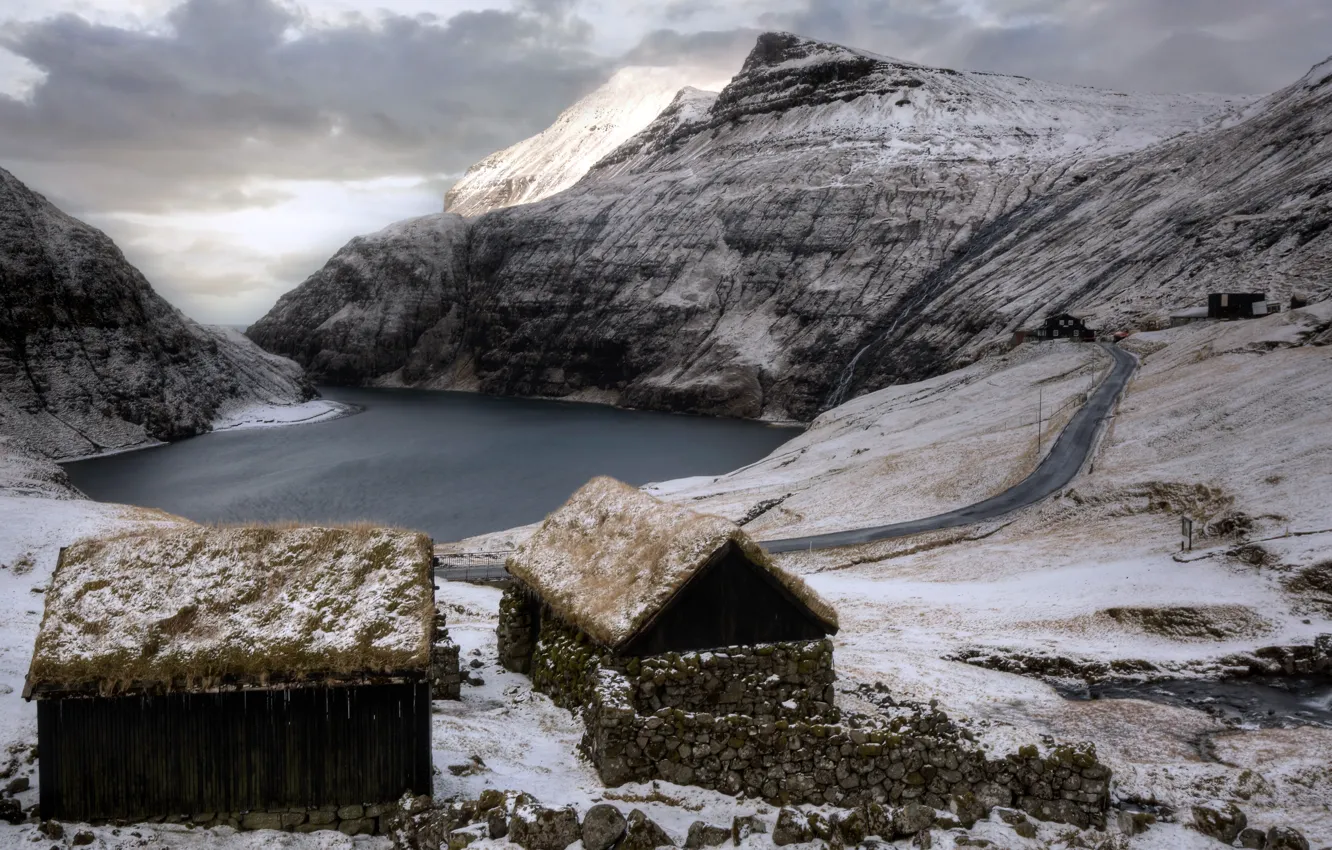 Photo wallpaper nature, Faroe Islands, Saksuni