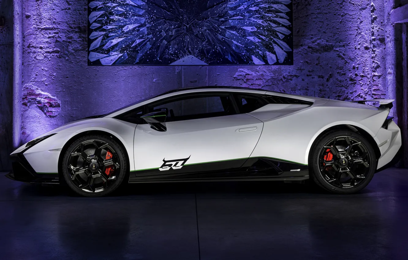 Photo wallpaper Lamborghini, side view, Huracan, 2023, 60th Anniversary Edition, Technique, Lamborghini Huracan Tecnica