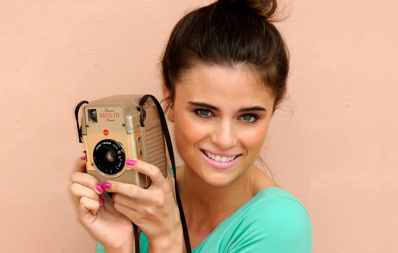 Photo wallpaper smile, background, model, the camera, Lauren Wade