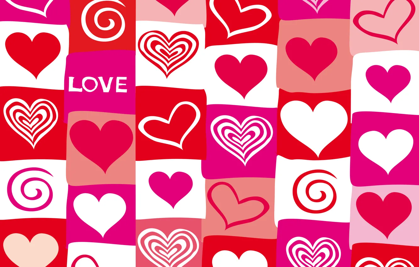 Photo wallpaper vector, hearts, red, love, pink, hearts, valentine