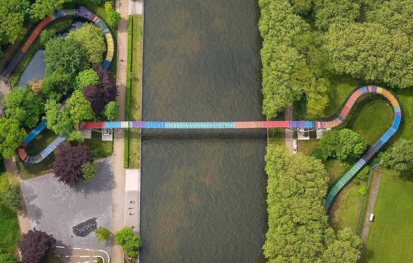 Photo wallpaper bridge, Germany, channel, North Rhine-Westphalia, The Rhine-Herne, Oberhausen
