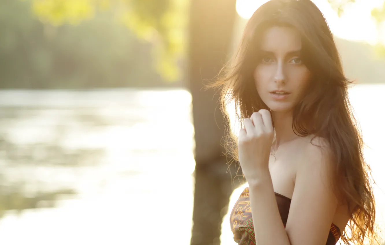 Photo wallpaper look, girl, brunette, SANDRA CARMEN