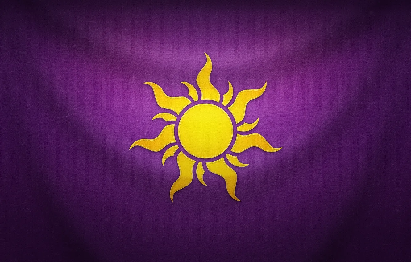 Photo wallpaper purple, the sun, background, flag, Rapunzel, emblem, Tangled, Rapunzel