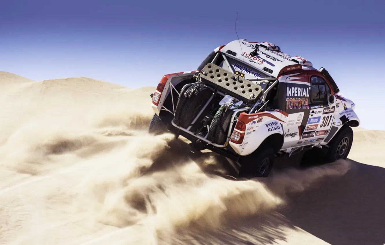 Photo wallpaper Sand, Auto, White, Sport, Machine, Speed, Race, Toyota