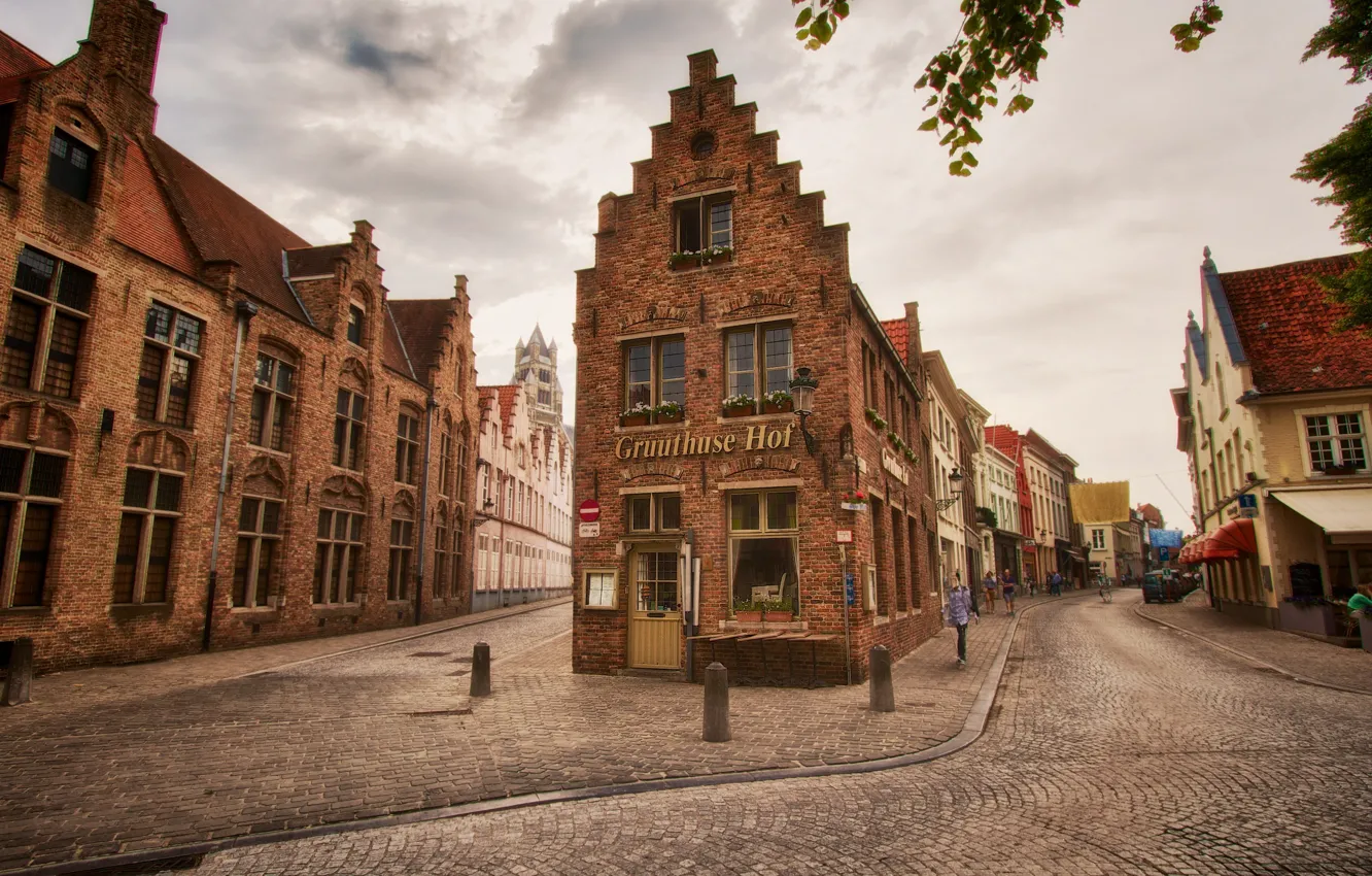 Photo wallpaper street, home, Belgium, architecture, Bruges