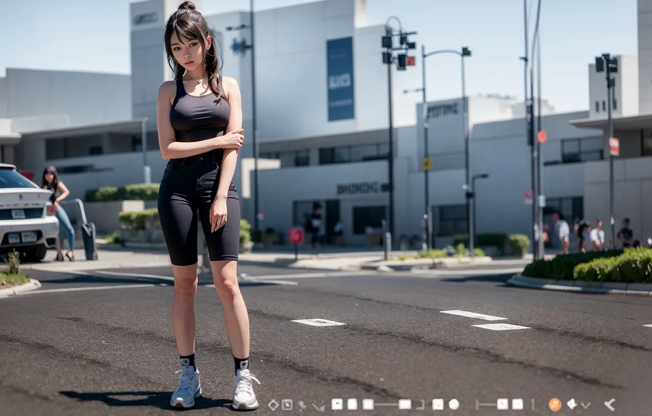 Photo wallpaper car, art, fantasy girl, Digital works