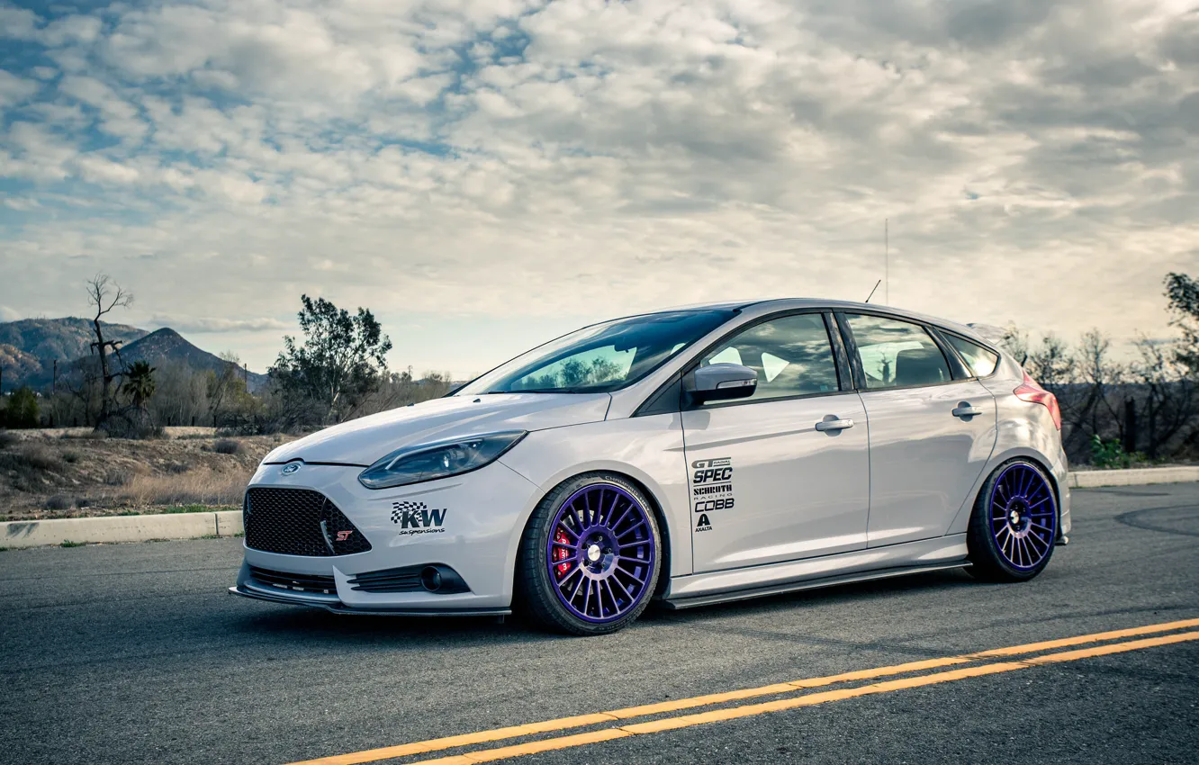 Photo wallpaper white, ford, tuning, focus
