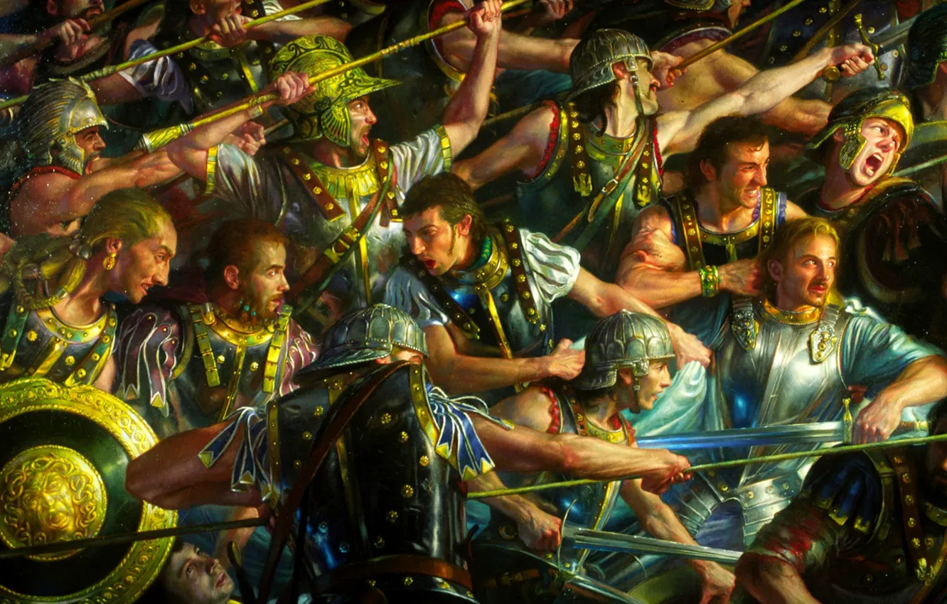 Photo wallpaper the Lord of the rings, art, The Lord of the Rings, defense, Farmer, gondortsy, Donato …