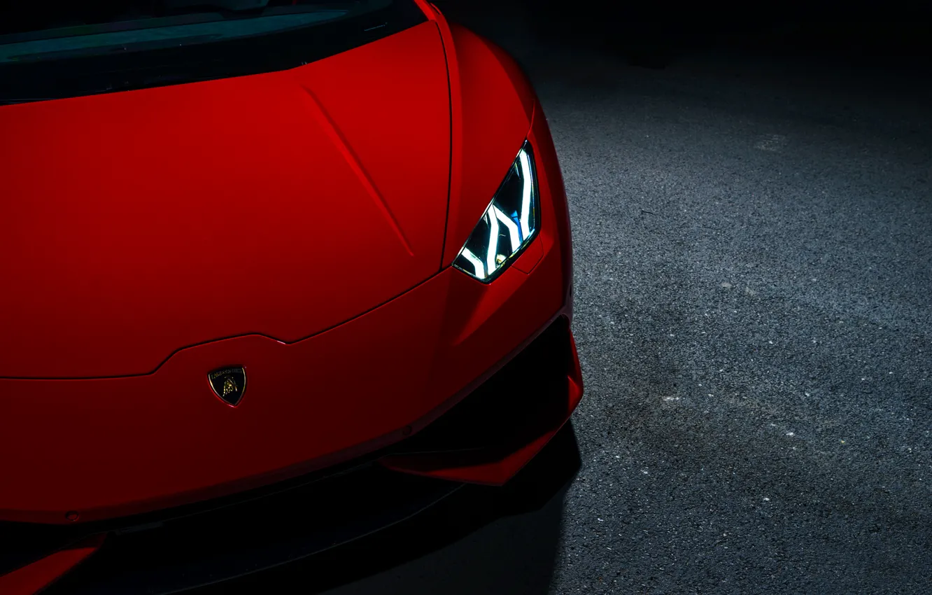 Photo wallpaper Lamborghini, Red, V10, Supercar, Exotic, Huracan, Ligth, LP640-4