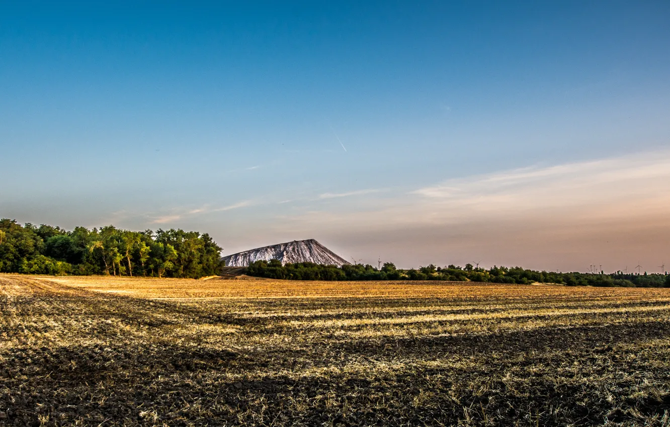 Photo wallpaper field, mountains, nature, field, nature, mountain