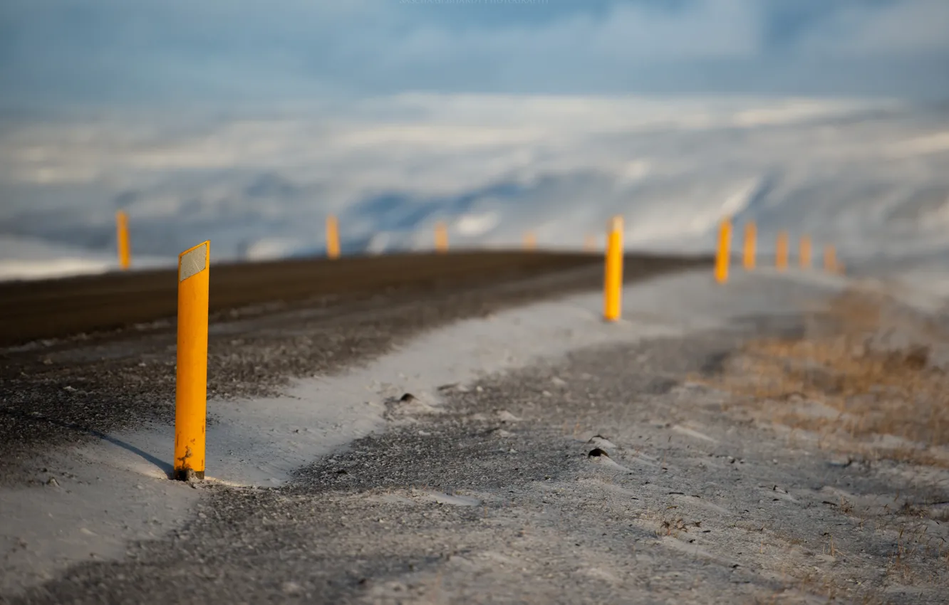 Photo wallpaper road, field, nature