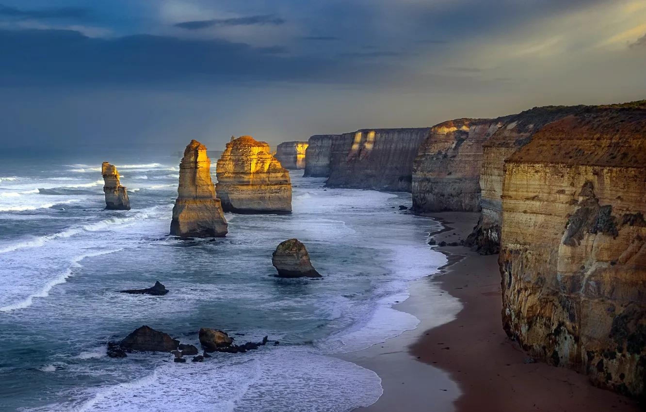 Photo wallpaper Australia, Victoria, First Light, Princetown, Apostles