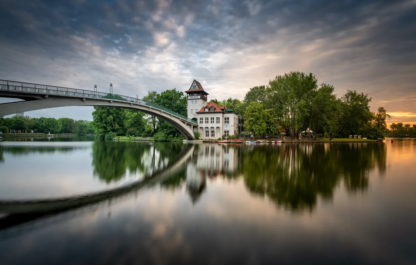 Photo wallpaper bridge, river, Germany, Berlin