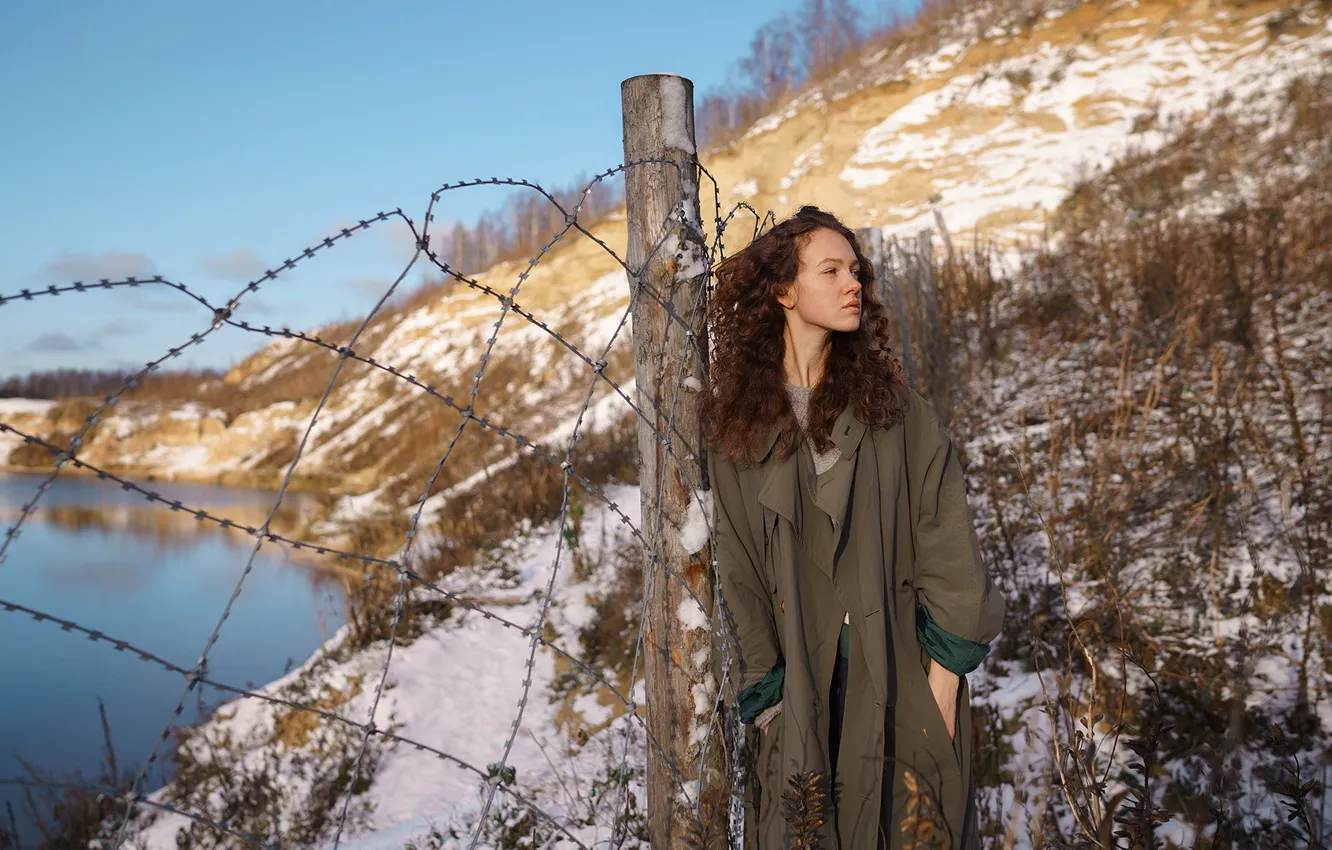 Photo wallpaper barbed wire, girl, Askhat Bardunov, Juliana Naidenova